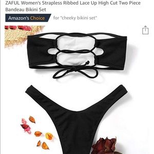 2 piece black cheeky bathing suit NEVER WORN!!!!